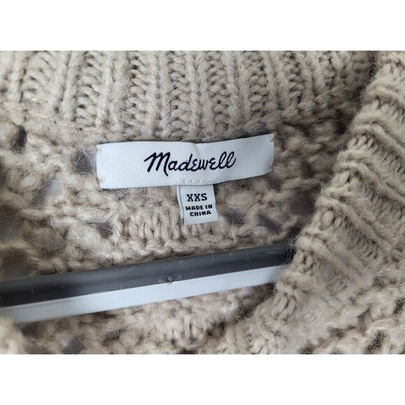Madewell Windemere Pointelle Sweater Alpaca Wool Size XXS Oversized Beige - Picture 3 of 4